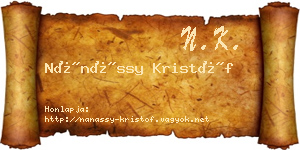 Nánássy Kristóf névjegykártya