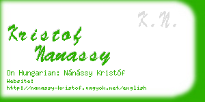 kristof nanassy business card