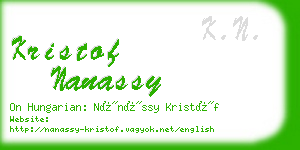 kristof nanassy business card